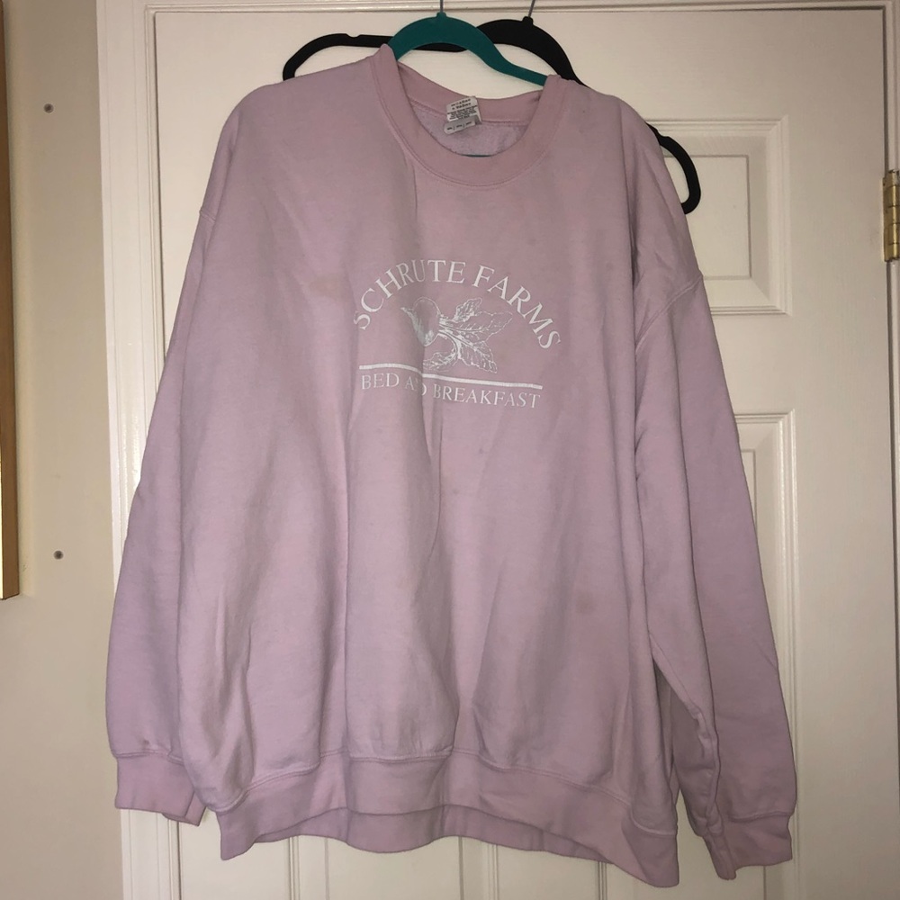 Schrute farms sweatshirt 4x pink